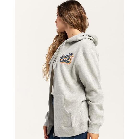 Salty Crew Full Zip Hoodie Grey Women's Size M - Picture 2 of 10